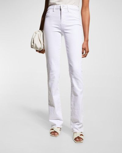 L'Agence Selma Slim Bootcut Jeans - White