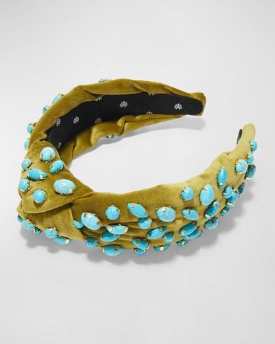 Lele Sadoughi Pebble Cabochon Knotted Headband - Blue