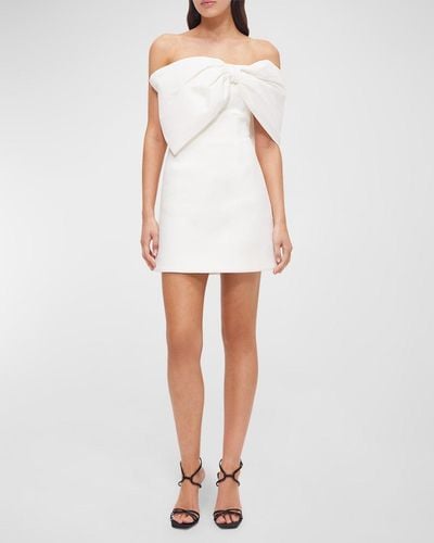 Rachel Gilbert Kace Bow Off-The-Shoulder Mini Dress - White
