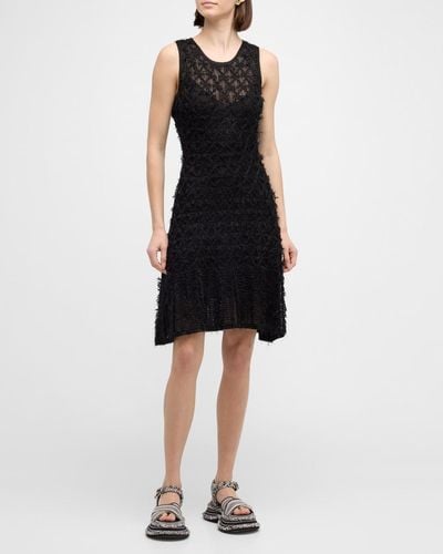 Chloé Tweed Lace Knit Mini Dress - Black