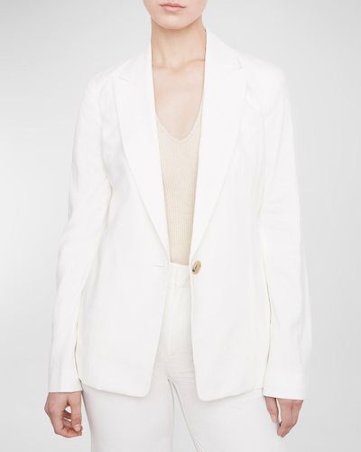 Vince Single-breasted Blazer Jacket - White