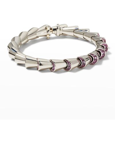 Oscar Heyman Platinum Pink Sapphire Cornucopia Tennis Bracelet - Metallic