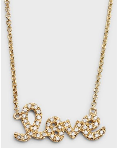 Sydney Evan Diamond Love Necklace, Small - Metallic