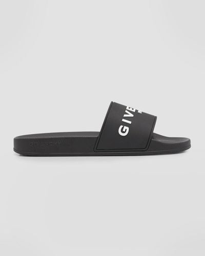 Givenchy Logo Slide Sandals - Black