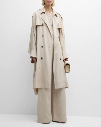 Rosetta Getty Belted Caftan Trench Coat - Natural