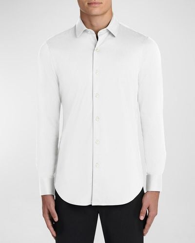 Bugatchi Ooohcotton Tech Solid Sport Shirt - White
