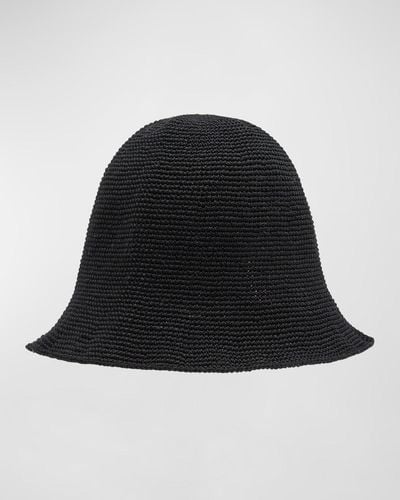 The Row Carrol Crochet Bucket Hat - Black