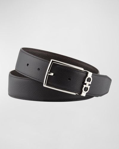 Ferragamo Core Adjustable Leather Belt - Black