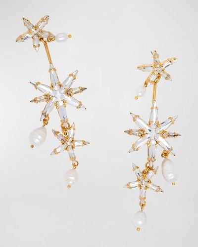 Elizabeth Cole Talitha Crystal And Pearl Earrings - White