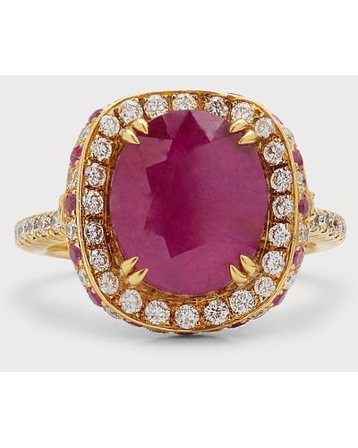 Alexander Laut 18k Ruby And Diamond Ring, Size 6.5 - Pink