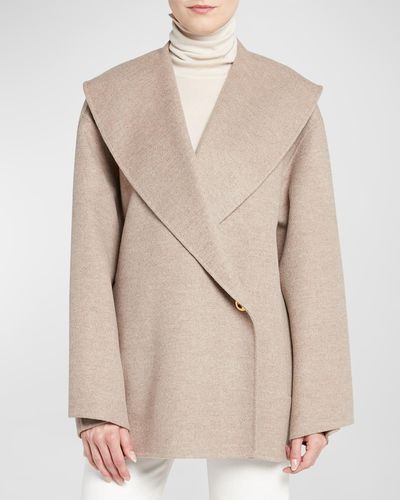 Loro Piana Oversize Cashmere Top Coat - Natural