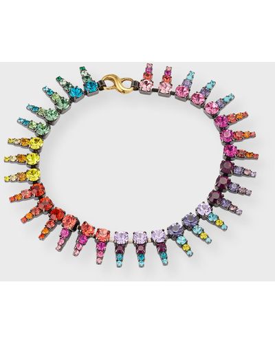 Elizabeth Cole Ember Anklet With Crystals - Multicolor