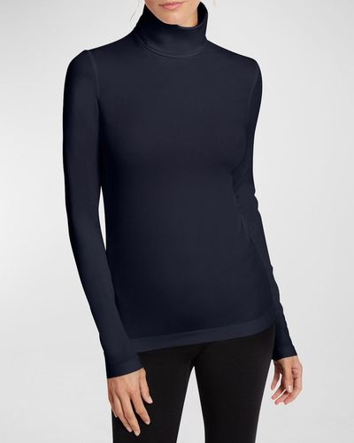 Wolford Aurora Long-Sleeve Turtleneck Sweater - Blue