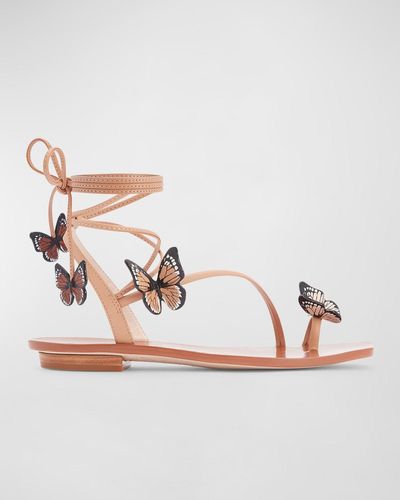 Sophia Webster Vanessa Butterfly Ankle-Wrap Sandals - Metallic