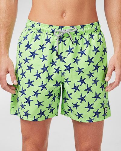 Tom & Teddy Starfish-Print Swim Shorts - Green