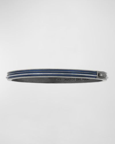 Marco Dal Maso Enameled Sterling Silver Bangle Bracelet - Blue