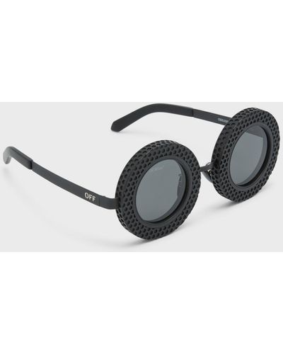 Off-White c/o Virgil Abloh Chicago Textured Acetate Round Sunglasses - Black