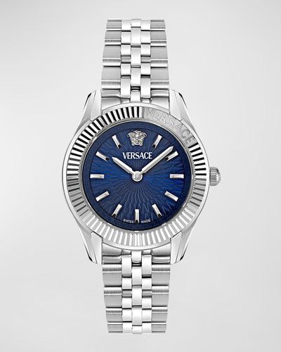 Versace 30Mm Greca Time Watch With Bracelet Strap - Blue