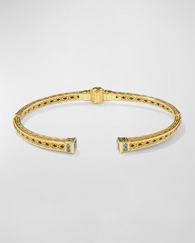 Konstantino 18k Yellow Gold Aquamarine And Blue Diamond Bracelet - Metallic