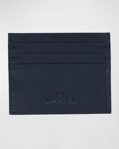 Trafalgar Sergio Leather Card Holder - Blue