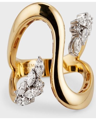 YEPREM 18k Yellow Gold Round And Marquise Diamond Ring - Metallic