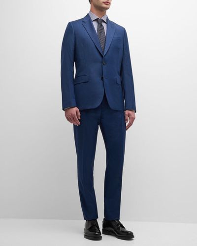 Paul Smith Tailored Fit Wool Two-Button Suit - Blue