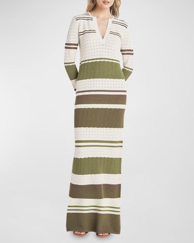 Splendid Despina Pointelle Stripe Maxi Sweater Dress - Multicolor