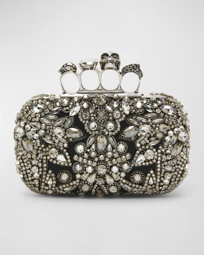 Alexander McQueen Skull Four-ring Clutch Bag - Metallic