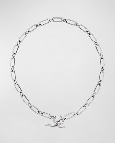 Sheryl Lowe Medium Gwyneth Oval Link Toggle Necklace - White