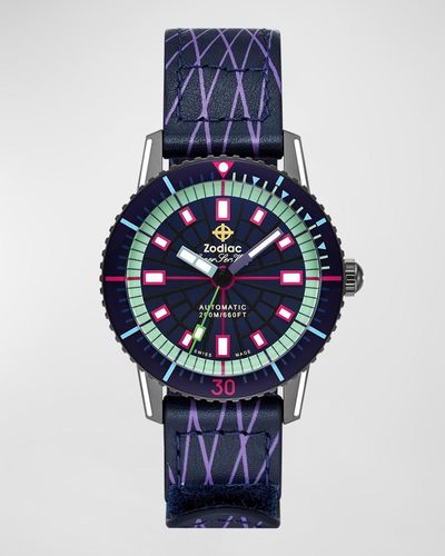 Zodiac X Worn & Wound Super Sea Wolf Compression Diver Automatic Watch - Blue