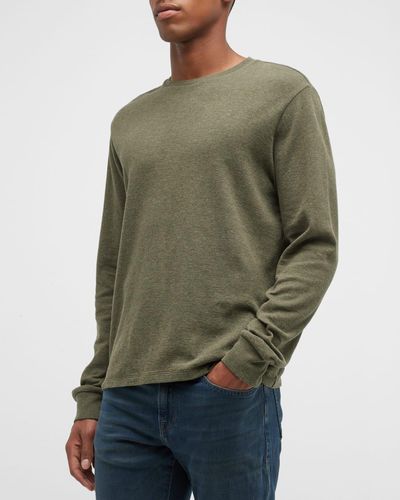 FRAME Duo Fold Cotton Crew Sweater - Green