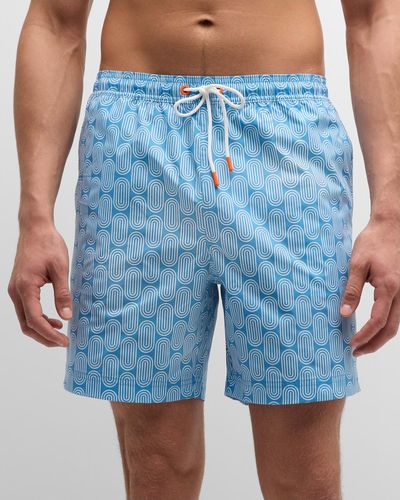 Swims Gia Geometric-Print Swim Shorts - Blue