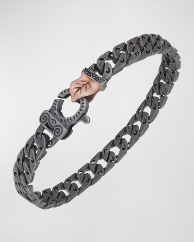 Marco Dal Maso Flaming Tongue Thin Curb Chain Link Bracelet - Metallic