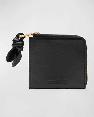 Jacquemus Le Porte Zip Leather Wallet - Black