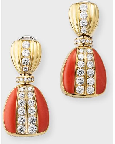 Picchiotti 18k Gold Reversible Diamond Earrings - Red