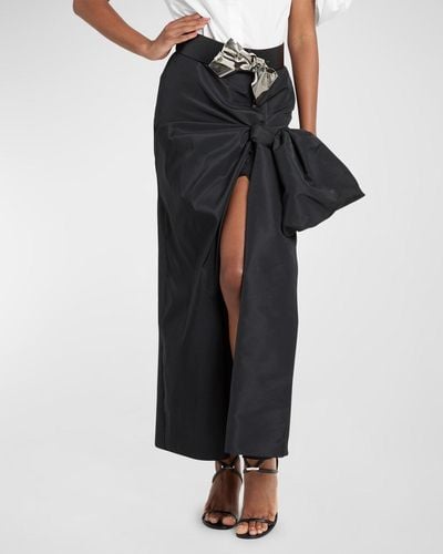 Alexander McQueen Pencil Midi Skirt With Bow Detail - Black