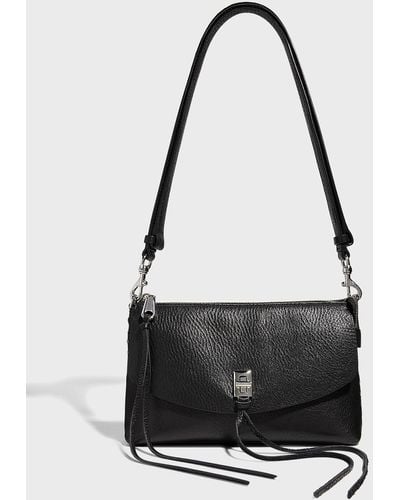 Rebecca Minkoff Darren Zip Leather Crossbody Bag - Black