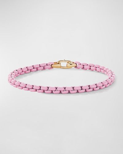 David Yurman Dy Bel Aire Chain Bracelet With 14k Gold Clasp, 4mm - Pink