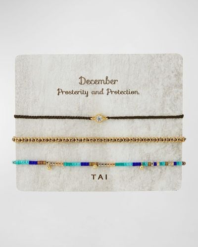 Tai Personalized Birthday Bracelets, Set Of 3 - Gray