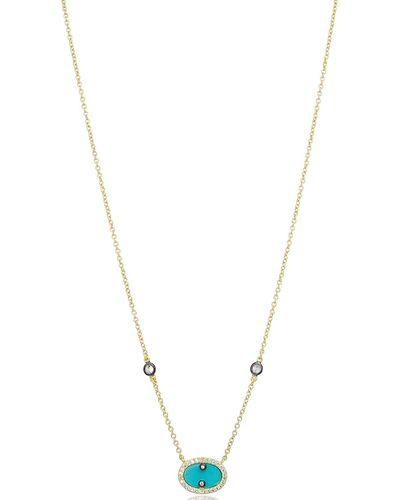 Freida Rothman Color Theory Pave Oval Pendant Necklace - Metallic