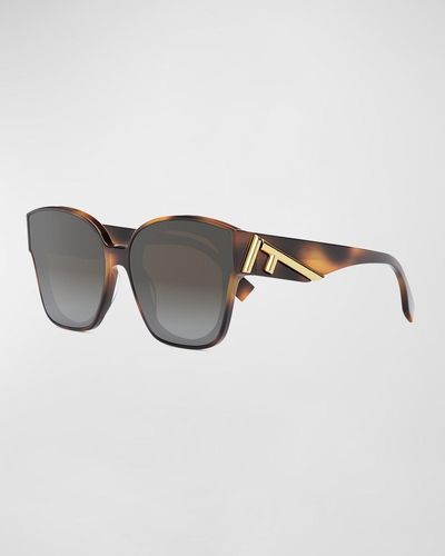 Fendi Oversized F Logo Acetate Cat-eye Sunglasses - Multicolor