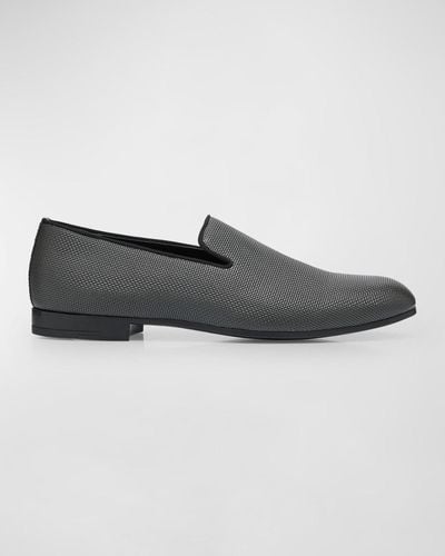 Giorgio Armani Formal Leather Venetian Loafers - Black