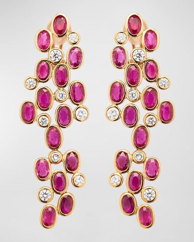 Alexander Laut 18K Ruby And Diamond Statement Earrings - Pink