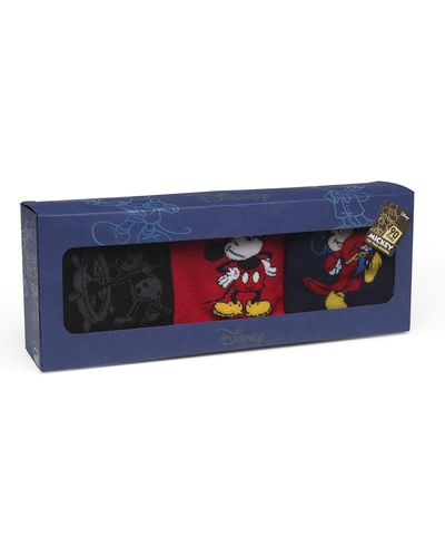 Cufflinks Inc. 90th Anniversary Mickey Mouse Disney Socks In 3 Pack - Blue