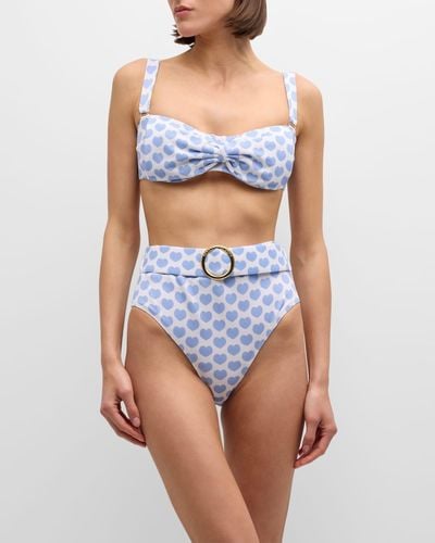 Alexandra Miro Ursula Heart Bikini Bottoms - Blue