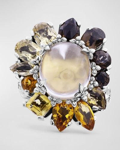 Stephen Dweck Multi-quartz And Citrine Ring In Sterling Silver, Size 7 - Blue