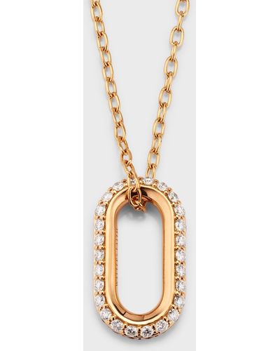 WALTERS FAITH Saxon 18k Rose Gold Diamond Link On Chain Necklace, 24"l - Metallic