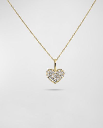STONE AND STRAND All My Love Sparkle Heart Necklace - White