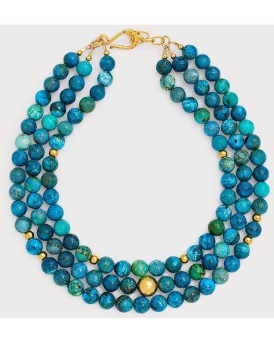 Dina Mackney Chrysocolla Triple-Row Necklace - Blue