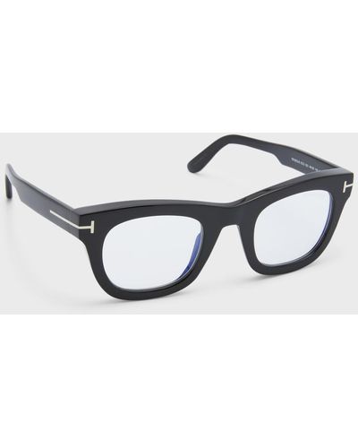 Tom Ford Blue Blocking Square Acetate Glasses - Black